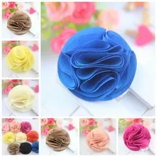 Detailed view of 9cm handmade double-layered lace flowers in various vibrant colors
