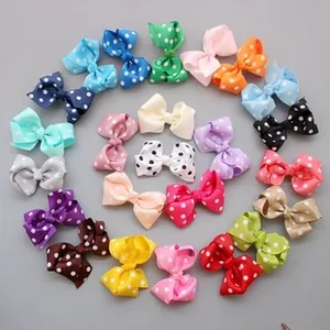 Detailed collection of colorful polka dot ribbon bows for DIY garment and hair accessories