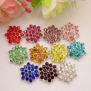 Assorted colorful rhinestone snowflake buckles for DIY hair accessories and craft jewelry