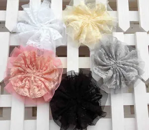 Accessori per fiori in pizzo fatti a mano a doppio strato in cinque colori per il fai da te