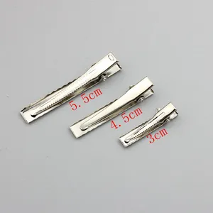 Pinces à Cheveux Crocodile en Métal Argenté Épingles à Bec de Canard Pour Accessoires DIY Enfants Femmes Coiffure Tête Décorative Minimaliste Couleur Unie