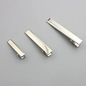 Trois tailles de pinces à cheveux en métal argenté avec dents pour accessoires DIY