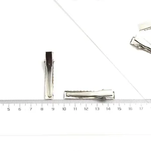 Pinces à cheveux crocodiles en métal argenté 4,5 cm avec règle graduée pour DIY