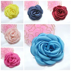 Handmade satin camellia flower accessories in various colors for hair pins and brooches