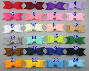 24 assorted colorful non-woven fabric double bow accessories for baby hair clips and DIY crafts