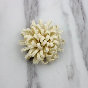 Cream handmade fabric flower accessory for DIY hair clips and brooch decoration
