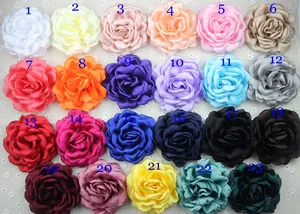 Chiffon peony flower brooches in 23 colors for DIY wedding crafts and clothing decor