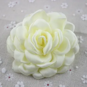 Handmade Satin Chiffon Rose Camellia Flower Brooch Pin For Women Wedding Party Fabric Corsage Hair Clip Decoration Accessory