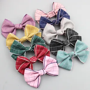 Handgefertigte 7cm Karierte Schleife DIY Bekleidungszubehör Koreanische Bandschleife Für Socken Schuhe Kleid Haarschmuck Damen Kinder