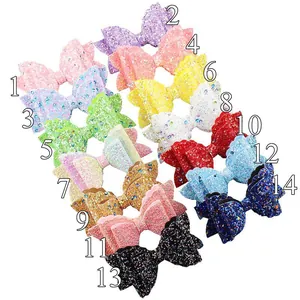 Set de 14 lazos para el pelo con lentejuelas brillantes para niñas en varios colores