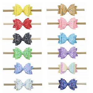 Glitter Strik Baby Hoofdband Elastisch Nylon Sprankelende Haarband Voor Peuters Zuigelingen Kinderen Meisjes Haaraccessoires Hoofddeksels