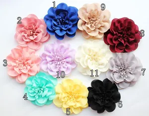 Set di 11 fiori in chiffon multicolore da 10 cm per cappelli e accessori abbigliamento