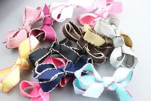 Flache Ripsband-Schleifen mit Kontrastnähten für DIY-Haarschmuck und Kleidung