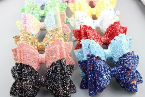 Pack de lazos de lentejuelas brillantes de 9cm para accesorios de pelo DIY