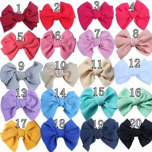 Large Handmade Waffle Knit Bow DIY Hair Accessories Soft Fabric Bowknot For Hairpins Clothing Shoes Decoration Accessories