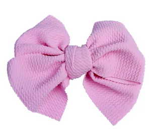 5 inch light pink handmade oversized bullet fabric bow for DIY hair accessories