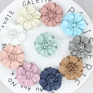 Mikrofaser Handgefertigte 3D Rose Zubehör Für DIY Haarnadel Brosche Schuh Kleidung Dekoration Flacher Boden Blume Komponente Koreanischer Stil