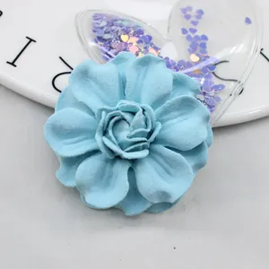 Handgefertigte hellblaue Mikrofaser Rose für DIY Kopfschmuck und Bekleidungszubehör