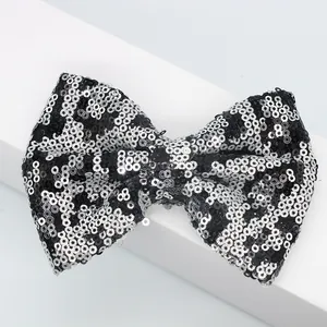 Fiocco di paillettes leopardato nero e argento per accessori fai-da-te scarpe e capelli