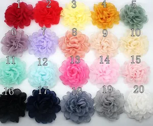 Handmade 9cm organza flower pins in 20 assorted colors for suits and DIY accessories