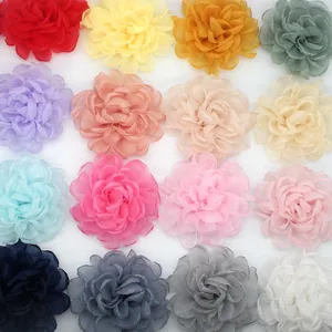 9cm handmade organza peony flower brooches in 16 vibrant colors for suits and dresses