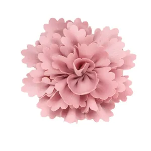 Dusty pink 7cm pleated satin fabric flower for DIY hats and clothing accessories decoration