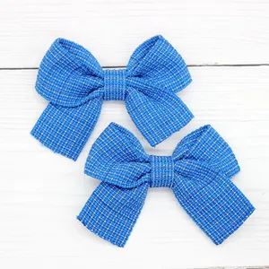 Accessori Fai-da-Te per Fermagli per Capelli a Fiocco in Tessuto a Quadretti per Bambini Fiocco in Nastro Fatto a Mano