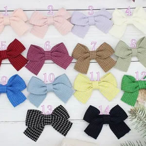 Set di 14 fiocchi colorati in tessuto per accessori per capelli fai-da-te e cappelli