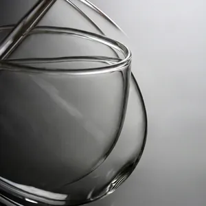 Tazza da caffè isolata a doppia parete in vetro borosilicato resistente al calore trasparente