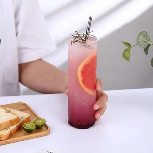 Verre Collins Highball Extra Long Style Japonais En Borosilicate Coupe À Cocktail Pour Jus Café Glacé Résistant À La Chaleur
