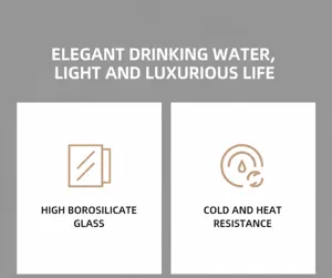 Detail of heat-resistant borosilicate glass material for square minimalist coffee cup