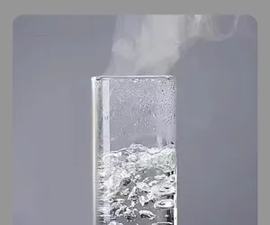Detailed view of heat resistant square glass cup withstanding boiling water and steam