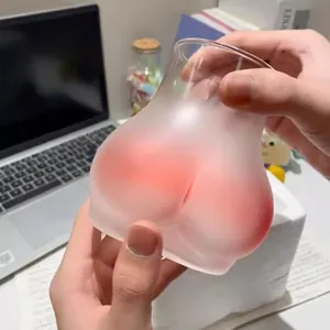 Creative Sexy Butt Shaped Glass Cup High Borosilicate Heat Resistant Coffee Mug Novelty Artistic Body Shaped Drinking Glass For Latte Tea