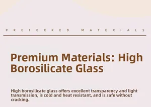Detail showing borosilicate glass properties high transparency and heat resistance