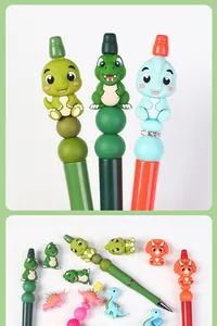 Detailed view of 3D silicone dinosaur beads and DIY cartoon bracelet accessories set