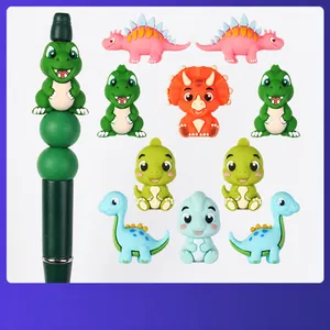 Dinosaurier 3D Silikonperlen Für DIY Schmuckherstellung Cartoon Tier Fokus Perlen Für Handgefertigte Armband Kette Basteln