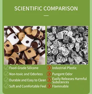 Comparison showing food-grade silicone coffee beads versus toxic industrial plastic parts