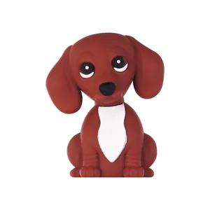 Cartoon 3D brown dachshund silicone bead for dog collar and creative DIY crafts