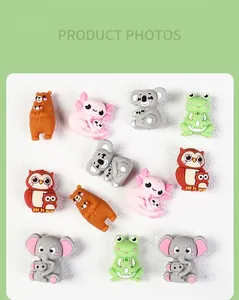 Detalle de cuentas de silicona 3D de animales bonitos para manualidades y accesorios