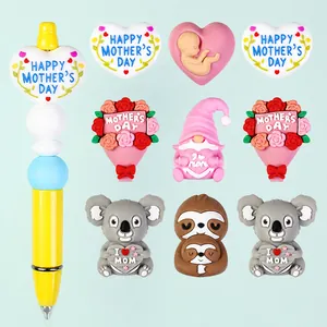 3D Silicone Beads For Mother's Day DIY Jewelry Making Heart Mom Koala Sloth Gnome Beads For Pens And Bracelets