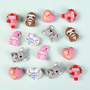 Perle in Silicone 3D per Creazione Gioielli Fai da Te Festa della Mamma Cuore Mamma Koala Bradipo Gnomo Perline per Penne e Braccialetti