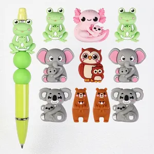 Cuentas de Silicona 3D de Madre y Bebé Animal para Fabricación de Joyas DIY Sin BPA Grado Alimenticio Dijes para Regalo del Día de la Madre