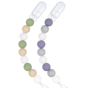 Attache-tétine en silicone de qualité alimentaire pour bébé aux couleurs douces Morandi