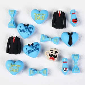3D Father's Day Silicone Beads DIY Jewelry Making Accessories Heart Suit Tie Mustache Cup Charms For Beaded Pen Bracelet