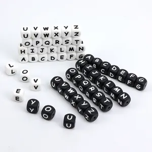 Χάντρες Σιλικόνης Ποιότητας Τροφίμων με Αγγλικά Γράμματα για DIY Αλυσίδα Πίπας Κολιέ Οδοντοφυΐας Βραχιόλι Αξεσουάρ Κοσμημάτων
