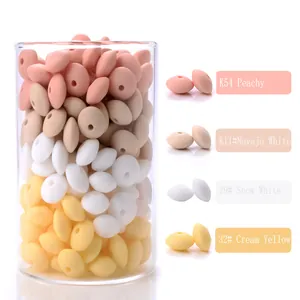 Pastellfarbene 12mm Silikonperlen im Glas für DIY Schmuckherstellung von Ketten