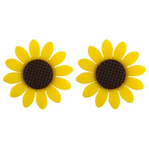 Silicone sunflower DIY beads for baby teething jewelry and handicraft accessories