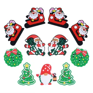 Perline in Silicone Natalizie Babbo Natale Gnomo Albero Slitta Ciondoli Accessori per Catenelle Ciuccio Fai da Te Decorazioni per Scarpe Materiali per Gioielli