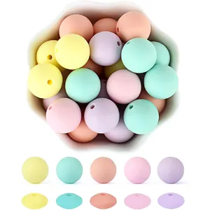 DIY macaron silicone beads set for colorful children bracelets and necklaces making