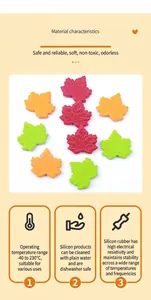 Maple leaf silicone beads showing heat resistance from -40 to 230 degrees Celsius